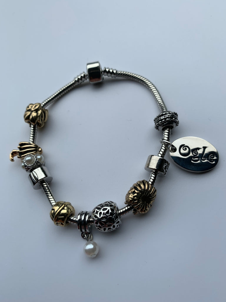 Pearl & Gold - Charm Bead Bracelet, Modern Day Design by Culzean Ogle