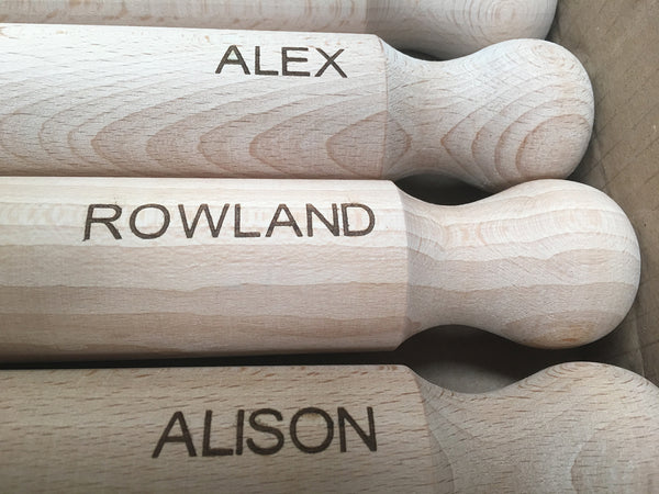 Engraved Personalised 33cm Wooden Rolling Pin - Culzean Gifts