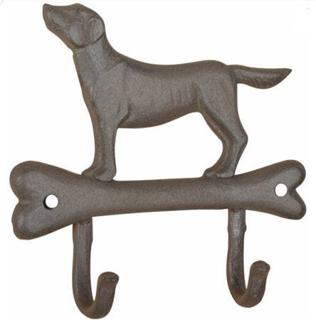 Cast Iron Dog On A Bone Hooks