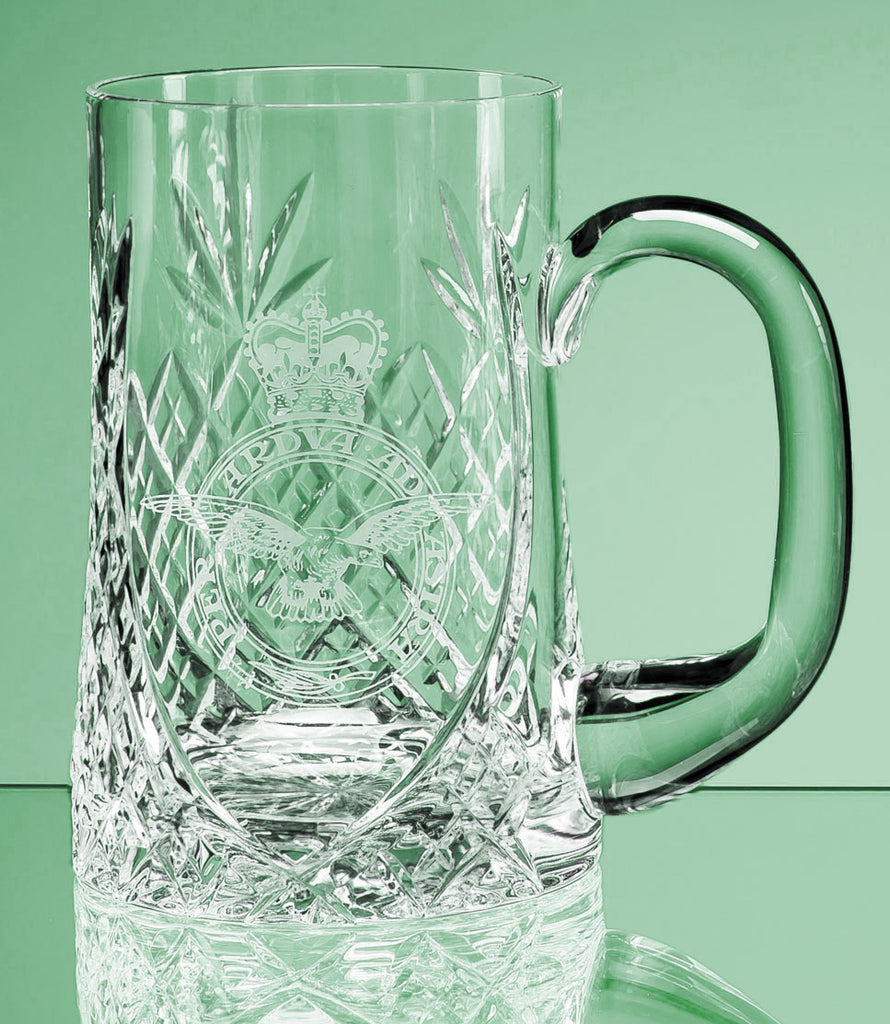 Beautiful Lead Crystal Sloped Panel Tankard Glass - Personalised Engraved - Culzean Gifts
