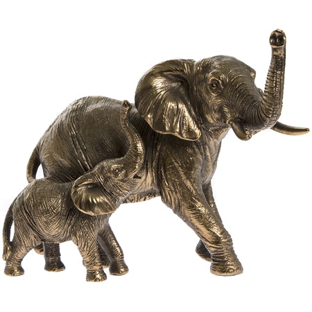 Reflections Bronzed Elephant And Calf