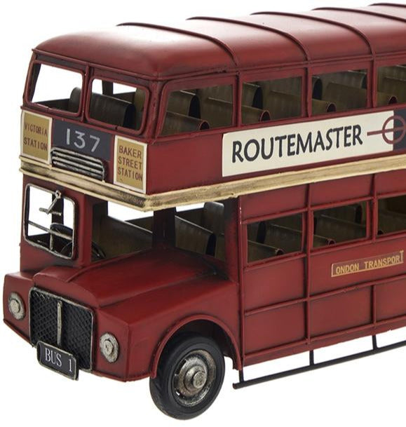 Large Vintage London Bus Tin Ornament 33cm