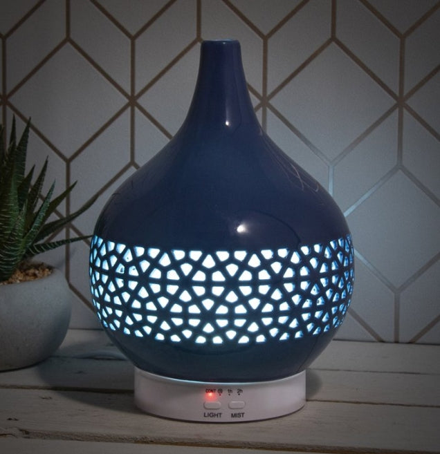 Colour Changing Ceramic Aromatherapy Humidifier - Blue 20cm