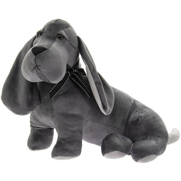 Velveteen Grey Dog Doorstop