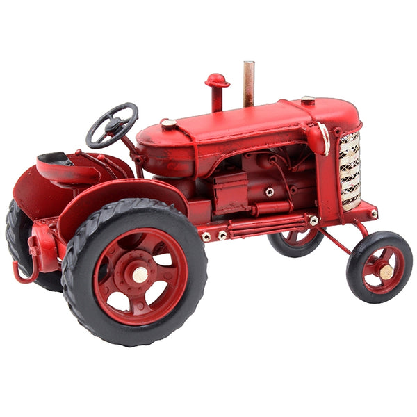 Vintage Tractor Ornament   Tin Vehicle Ornament In a Highly Detailed Vintage Tractor Design. Gift Boxed  17 x 10 x 10cm