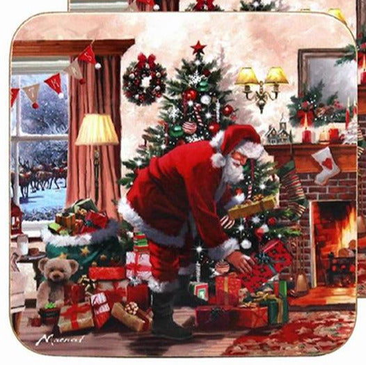 Santa With Presents Set Of 4 Coasters 