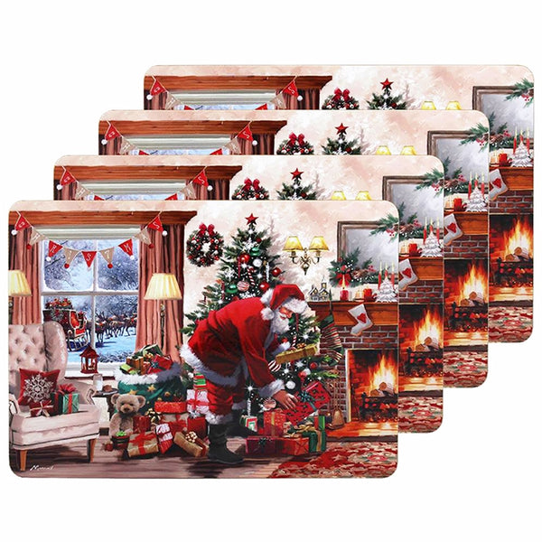 Santa With Presents Set Of 4 Place Mats