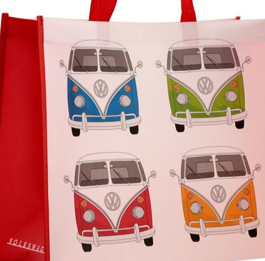 Volkswagen Red Campervan Shopping Bag