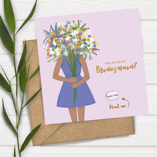 Card With Magic Growing Bean - Be My Bridesmaid - Culzean Gifts