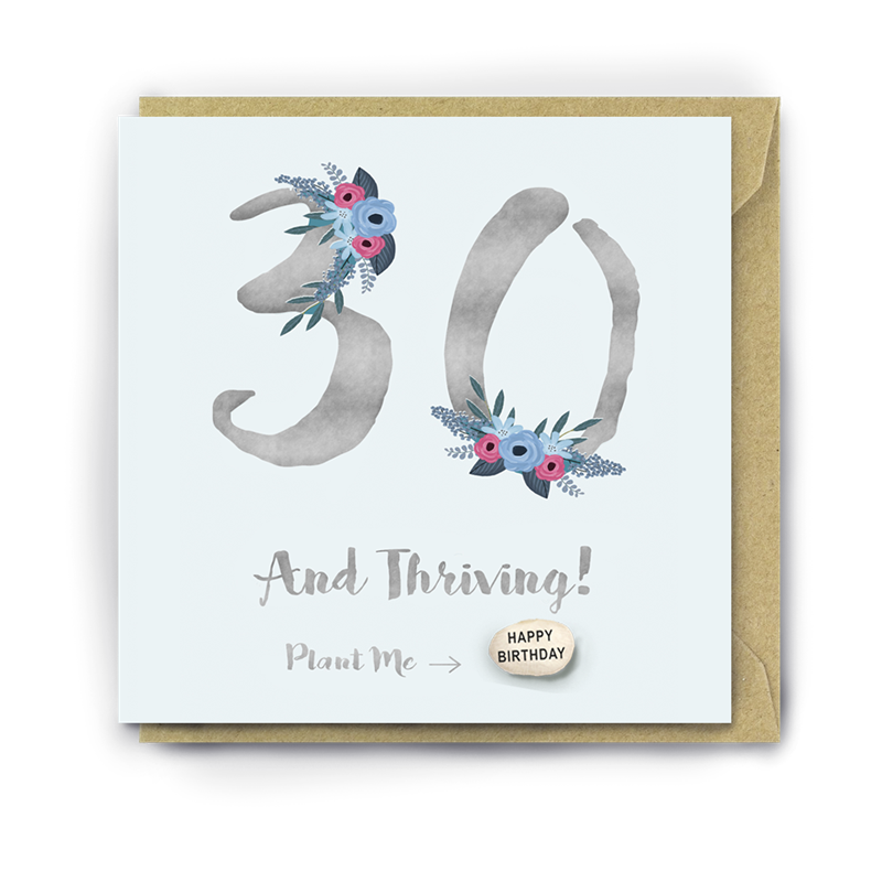 Card With Magic Growing Bean -  30th Birthday