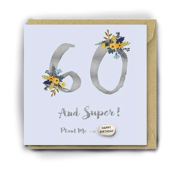 Card With Magic Growing Bean - 60th Birthday