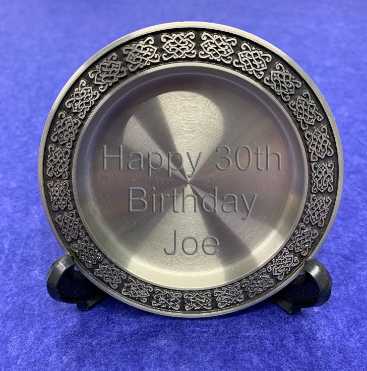 Engraved Personalised Pewter Coaster in Presentation Box