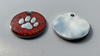 Engraved 25mm nickel plated flag design pet tags.