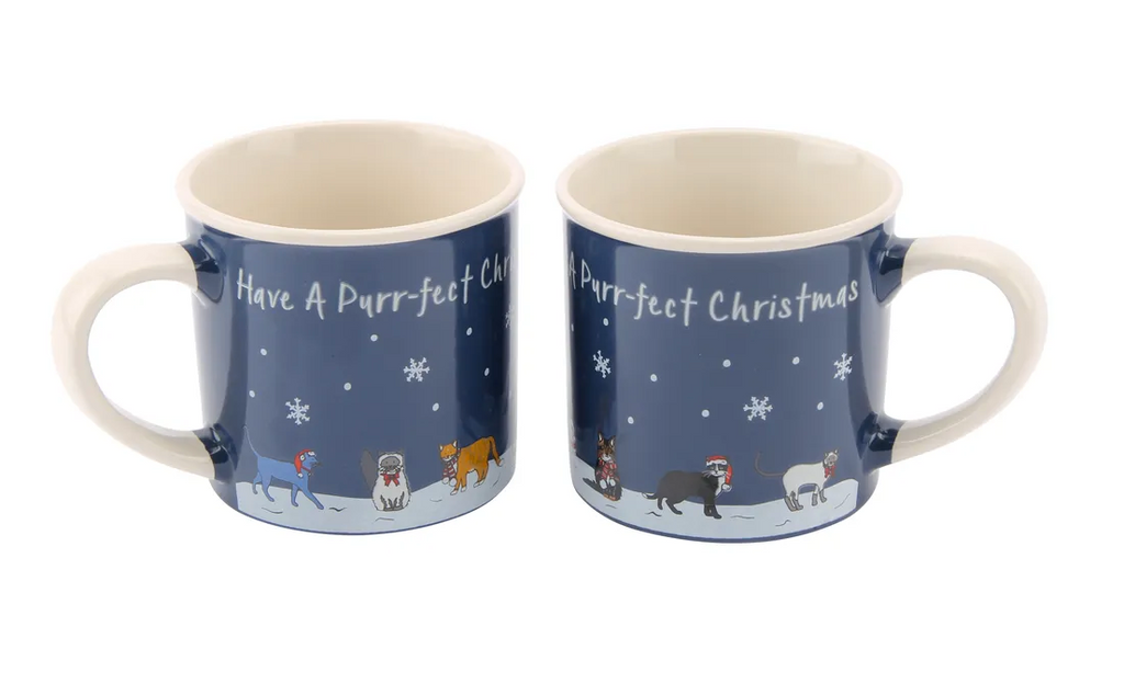 Paws for Thought H'ave A Purr-fect Christmas' Cat Stoneware Mug