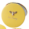 The Beekeeper 'Bee Happy' Yellow Compact Mirror