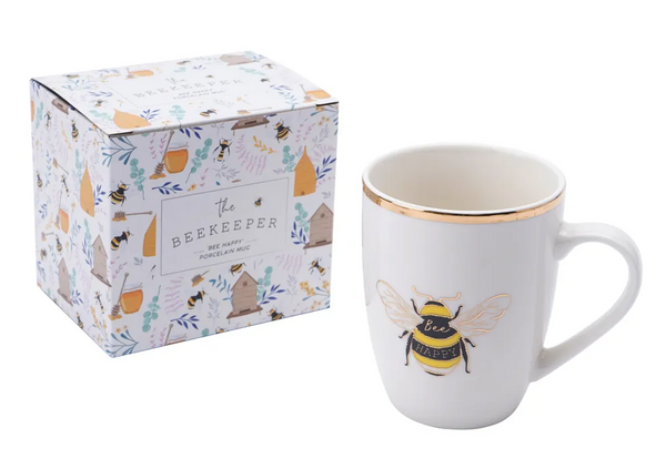 The Beekeeper 'Bee Happy' Porcelain Mug