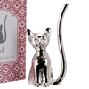 Silver Cat With Crystal Eyes Ring Holder