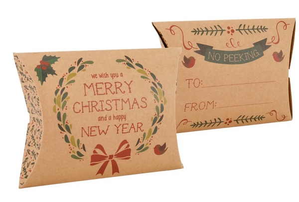 Craft Paper 'Merry Christmas' Pillow Box