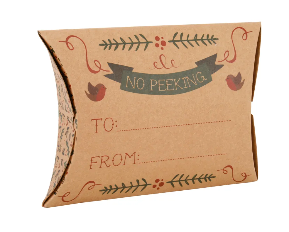 Craft Paper 'Merry Christmas' Pillow Box