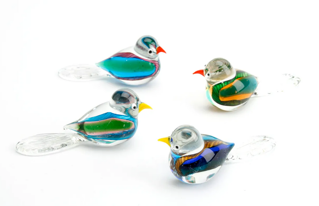 Glass Bird Ornaments