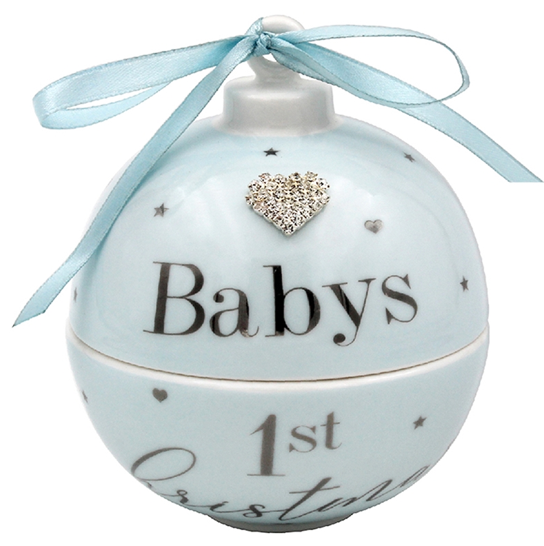 Baby's First Christmas Trinket Bauble - Blue
