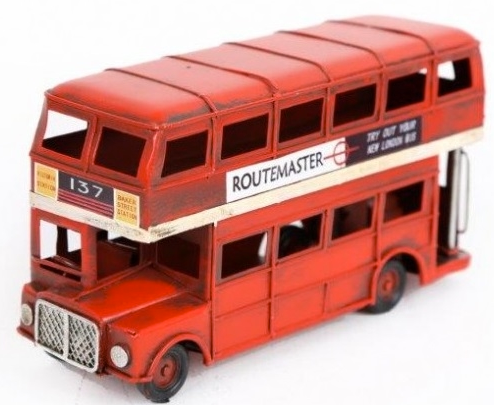 London Bus Tin Ornament 16cm
