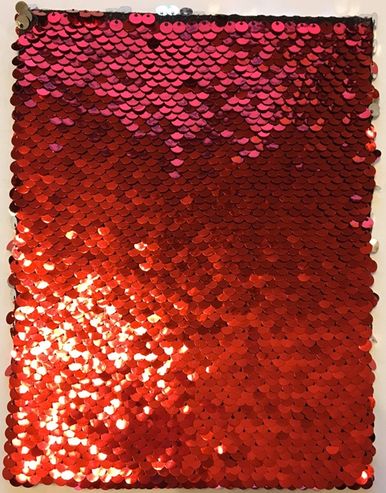 Reveal Card Red Heart Reversible Sequin Card A5