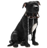 WALKIES STAFF BLACK SITTINGStaffordshire Bull Terrier model figure