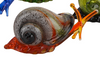4 Different Coloured Glass Model Snail Ornaments 3.5cm