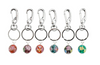 Glass Ball Keyrings with a Flower Design