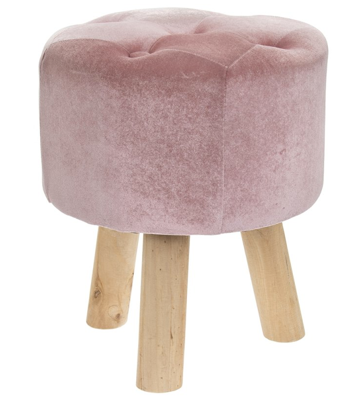 PINK FURRY STOOL ROUND