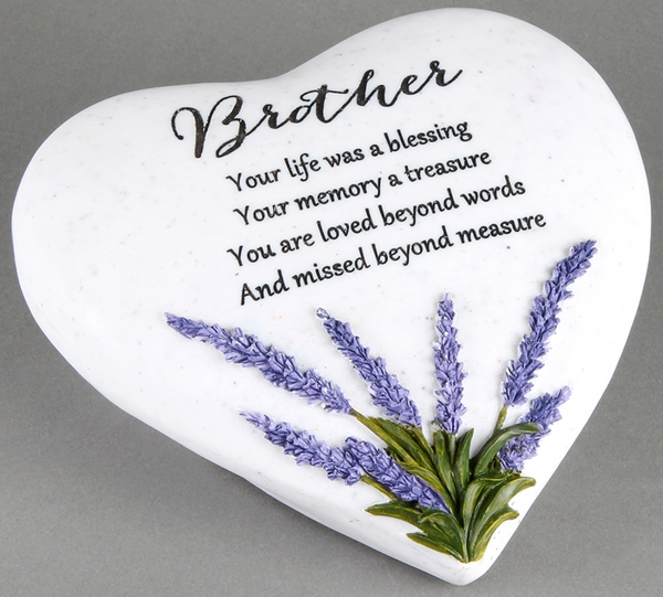 Thoughts Of You Lavender Stone Heart Brother 16cm