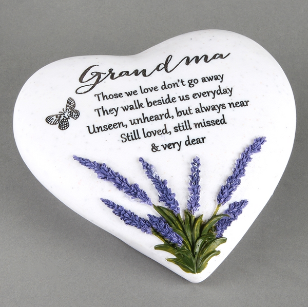 Thoughts Of You Lavender Stone Heart Grandma 16cm