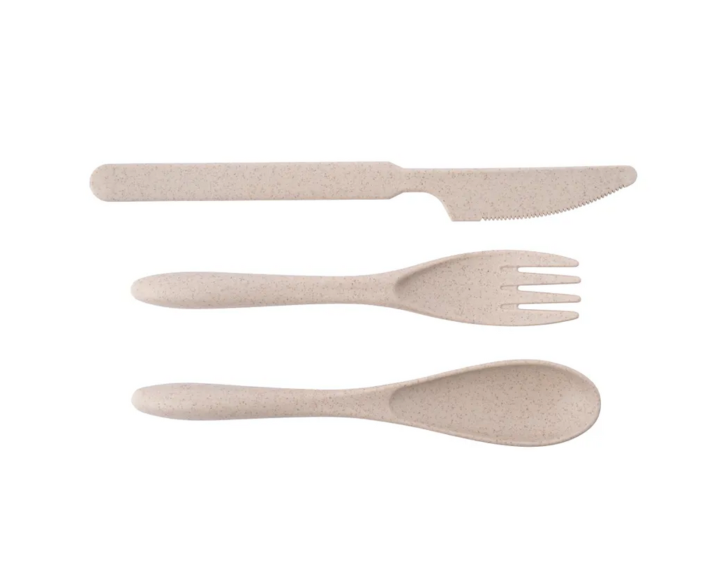 Fox and Fern Cream Wheat Travel Cutlery Set