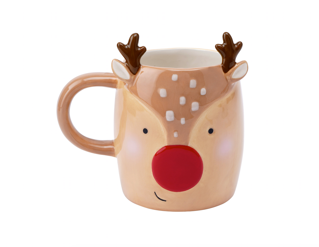 Joy To The World Novelty Reindeer Snack Mug - Culzean Gifts