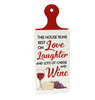 Porcelain - 'House Runs On Love, Laughter' Wine Kitchen Sign - Culzean Gifts