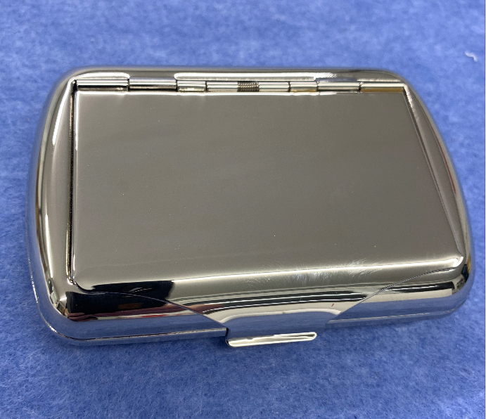 Personalised Tobacco Tin with Internal Holder for Papers Chrome Finish