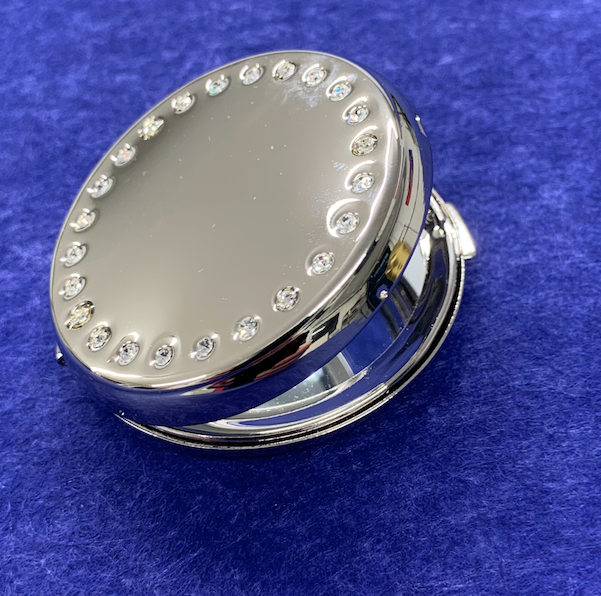 Sterling silver compact mirror engraved online