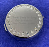 Engraved Personalised Round Compact Mirror with Crystals