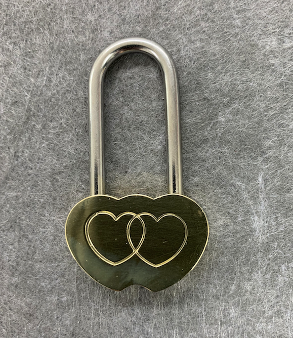 Personalised Brass Heart Love Lock in
