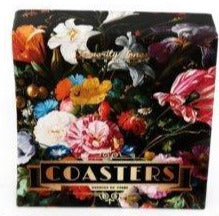 Set Of 6 Wooden Dutch Floral Design Coasters 11cm