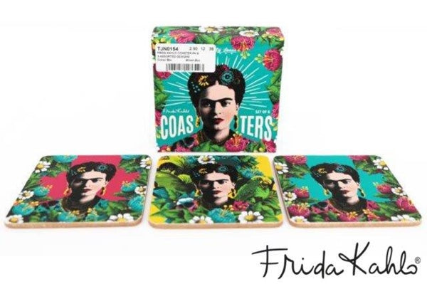 Set Of 6 Wooden Frida Kahlo Self Portrait Coasters