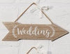 Set Of 3 MDF Arrow Plaques With Wedding, Reception And Dance Floor Text - Culzean Gifts