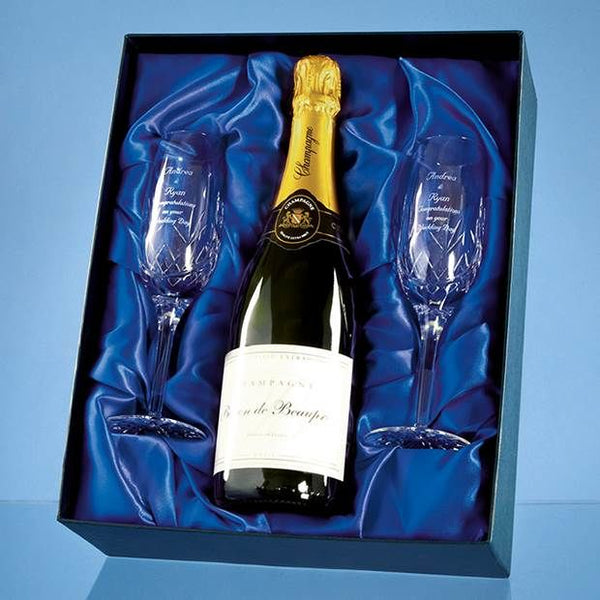 Champagne Set Satin Lined Presentation Box - Culzean Gifts