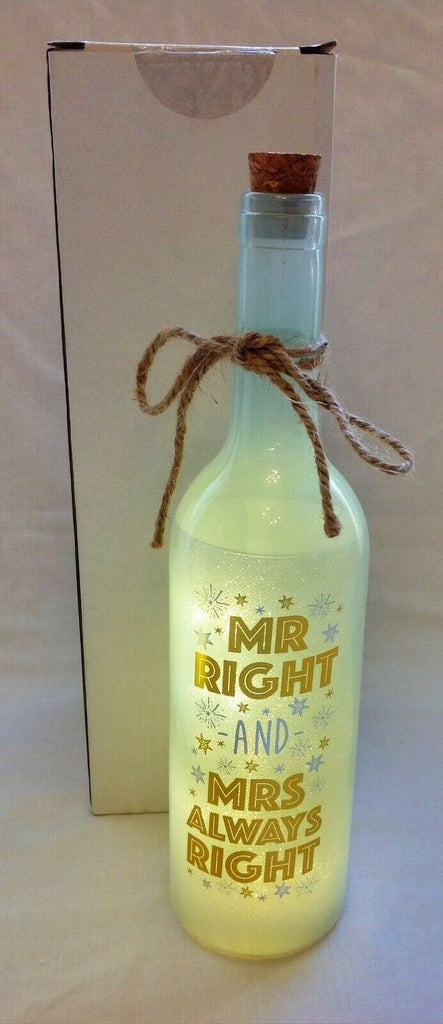 LED Illuminated Bottle Mr & Mrs Always Right