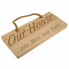 Engraved Personalised Deluxe Solid Oak Rectangular Plaque/Sign with Double Hessian Rope - Culzean Gifts